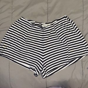 Monteau black and white striped soft shorts